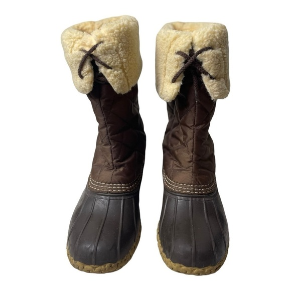Vintage L.L. Bean Women’s Shearling Wool Lined Brown Winter Duck Boots - Picture 10 of 10